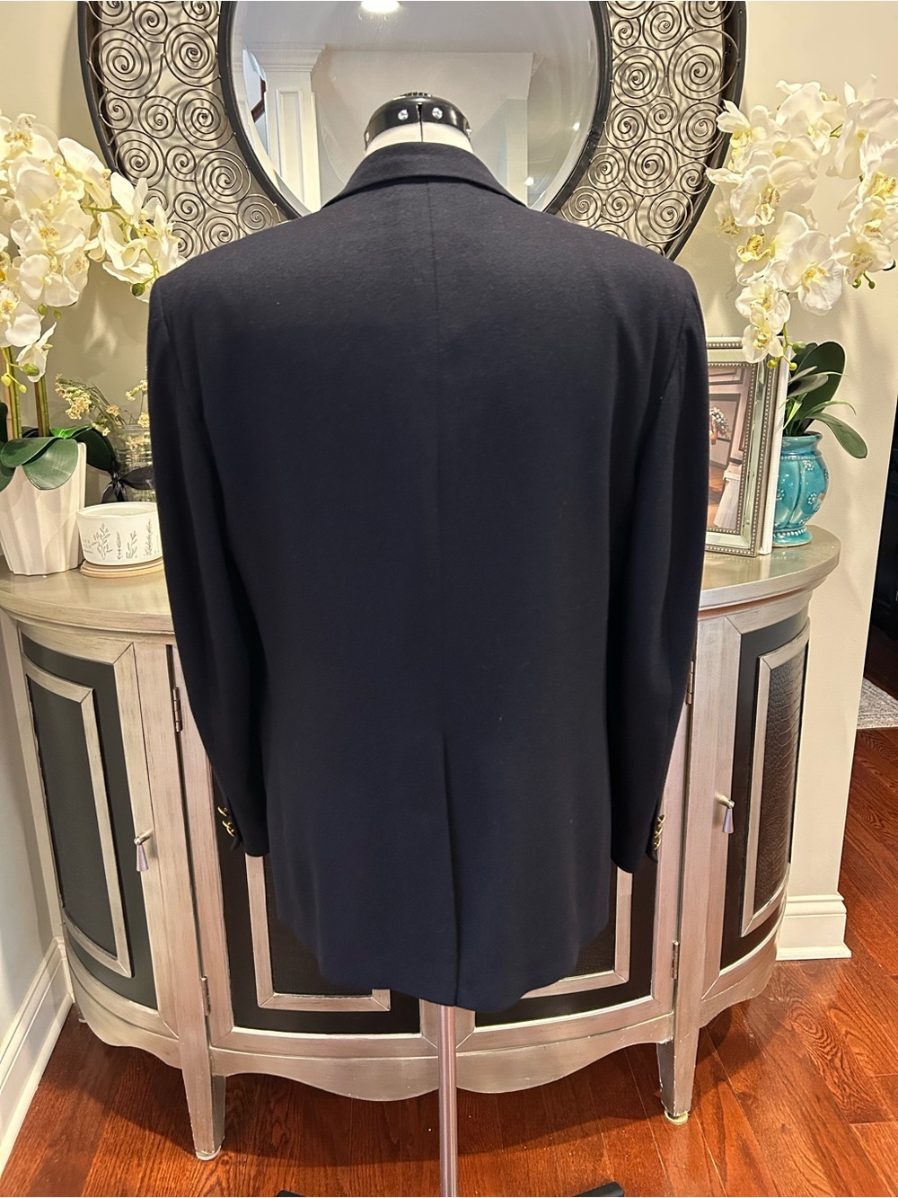 Neiman Marcus Navy Single-Breasted Men's Blazer 💯 % cashmere - Picture 2 of 12